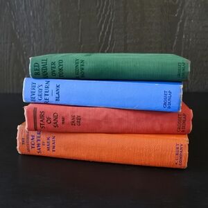 Antique & Vintage Colorful Shabby Chic Hardcover Old Book Stack Decor Set